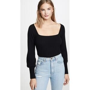 Reformation Isabel Recycled Wool And Cashmere-blend Sweater In Black sz XS